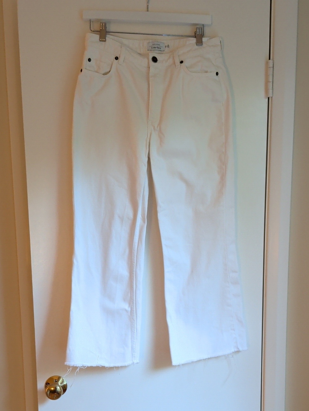 & Other Stories White Wide-Leg Raw Hem Jeans